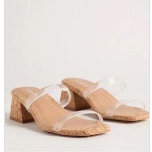 Torrid double band clear, block heel mule sandal
